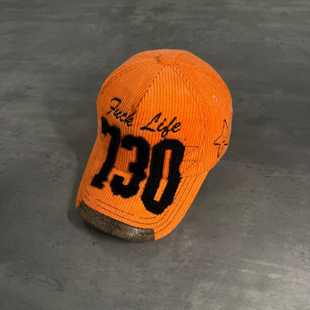 Asspizza Hat Orange Corduroy 730 F**k Life Austin Babbitt Strapback Cap